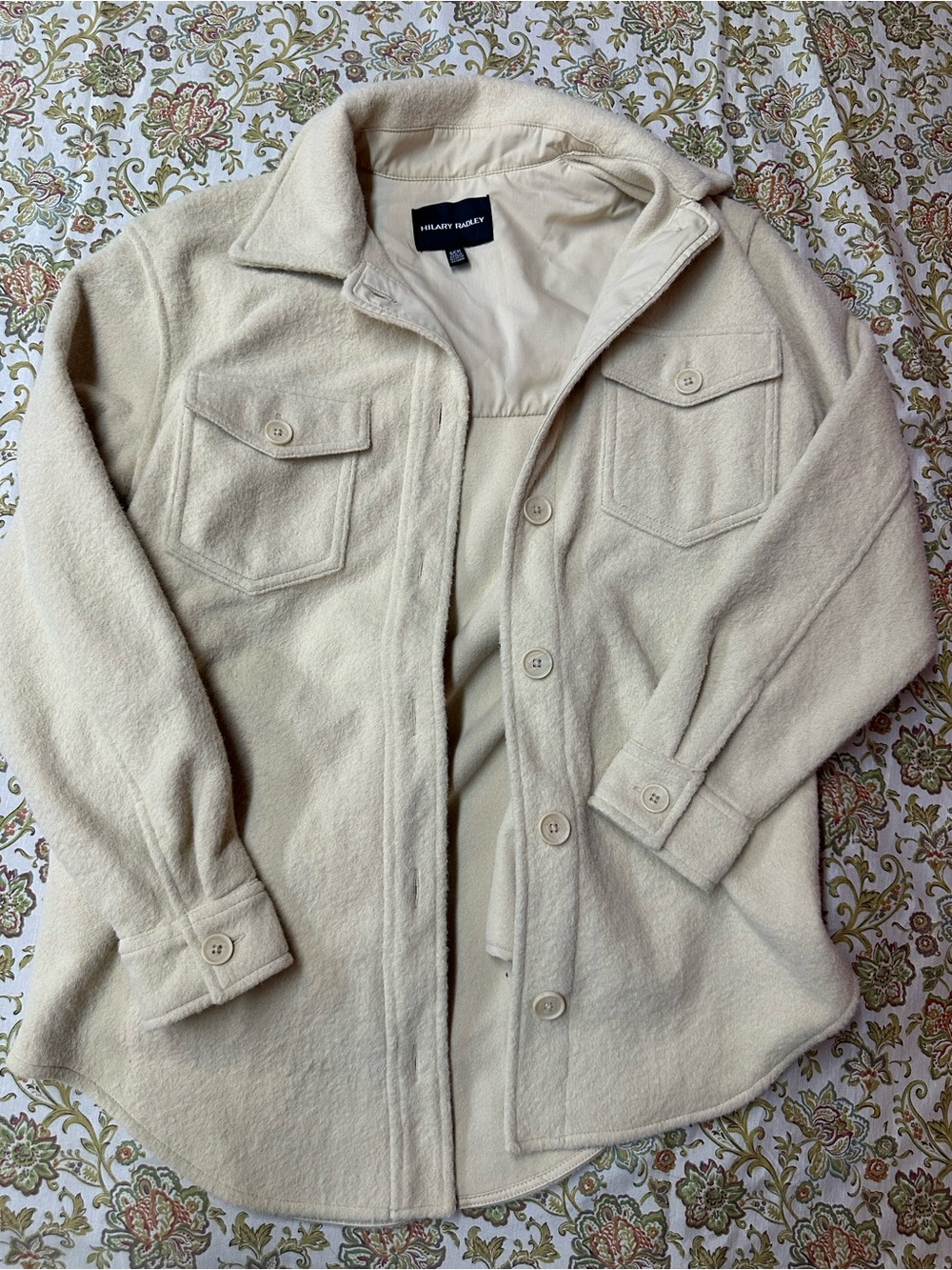 Hilary Radley Cream Lightweight Shirt Jacket